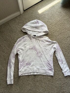 Rails Women's White and Lavender Tie-Dye Hooded Sweatshirt